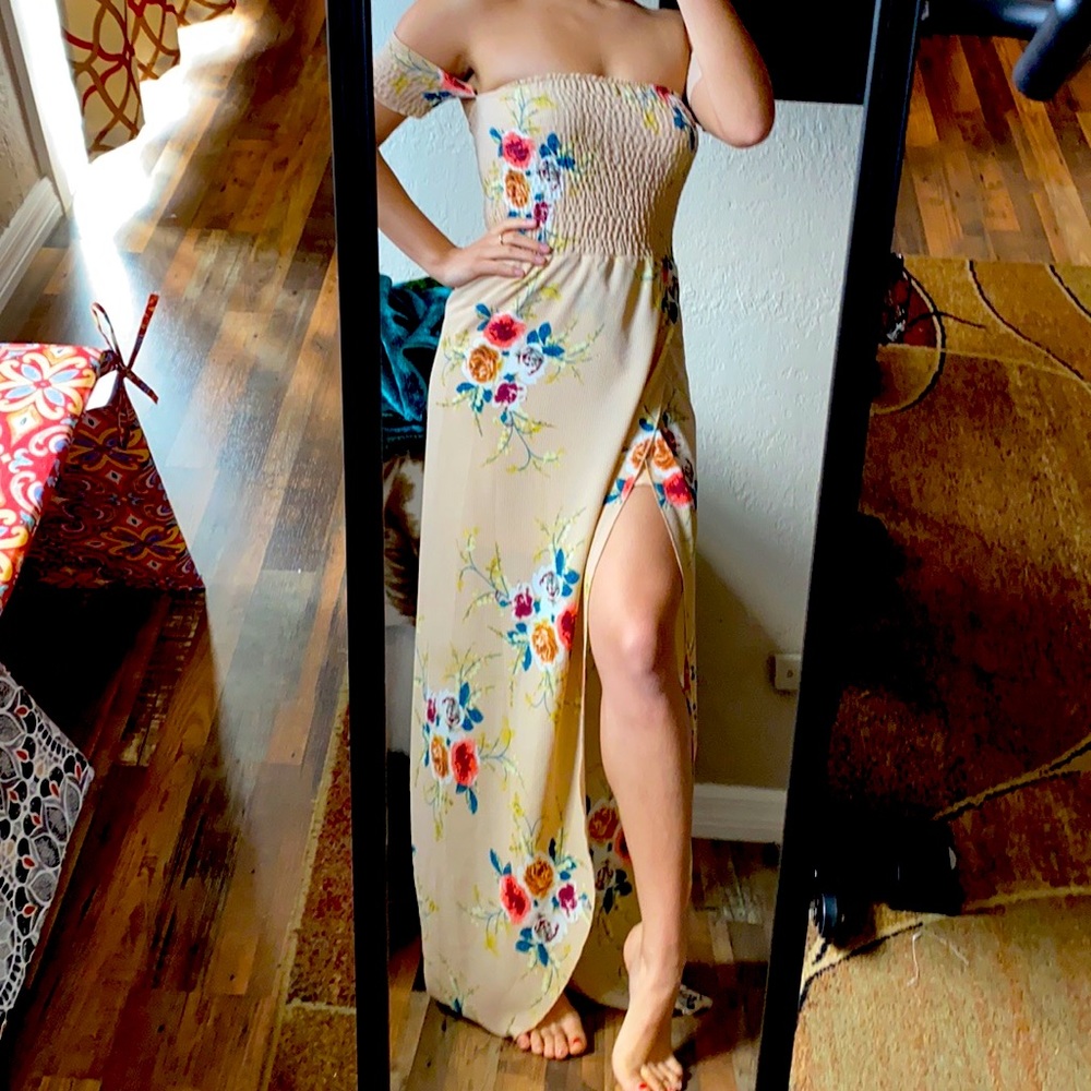 Flower floor length dress